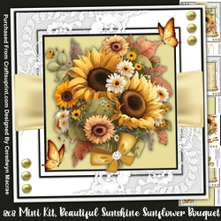 8x8 Mini Kit, Beautiful Sunshine Sunflower Bouquet