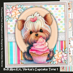8x8 Mini Kit, Yorkies Cupcake Time 1