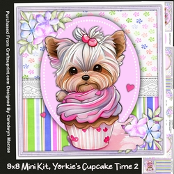 8x8 Mini Kit, Yorkies Cupcake Time 2