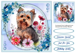 8x8 Yorkie in the Flowers