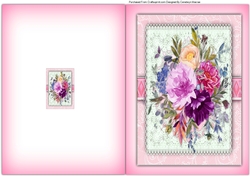 A5, Print and Fold ,Lilac Roses