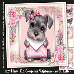 7x7 Mini Kit, Gorgeous Schnauzer with Letter