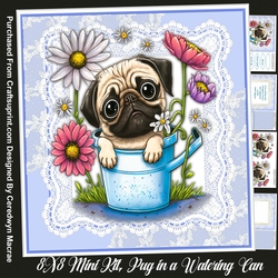 8x8 Mini Kit, Pug in a Watering Can