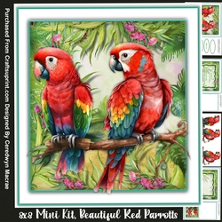 8x8 Mini Kit, Beautiful Red Parrotts