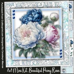 8X8 Beautiful Peony Roses