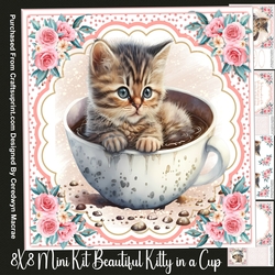 8x8 Mini Kit, Beautiful Kitty in a Cup