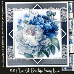 8x8 Mini Kit, Beautiful Peony Blue