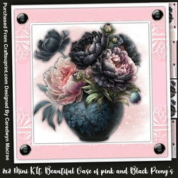 8x8 Mini Kit, Beautiful Pink and Black Peonys
