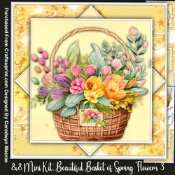 8X8 Mini Kit, Beautiful Basket of Spring Flowers 3