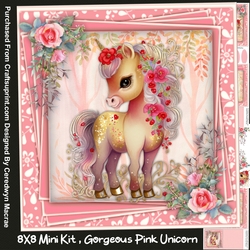 8x8 Mini Kit, Gorgeous Pink Unicorn 