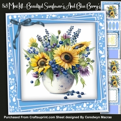 8x8 Mini Kit, Beautiful Sunflowers and Blue Berrys
