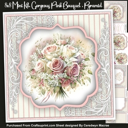 8x8 Mini Kit, Gorgeous Pink  Bouquet , Pyramid