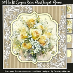 8x8 Mini Kit, Gorgeous Yellow Rose Bouquet , Pyramid