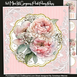 8x8 Mini Kit, Gorgeous Pink Peony Roses