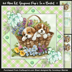 8x8 Mini kit , Gorgeous Pups in a Basket 4
