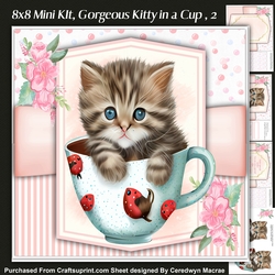 8x8 Mini Kit, Gorgeous Kitty in a Cup , 2