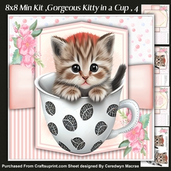 8x8 Mini Kit, Gorgeous Kitty in a Cup , 4