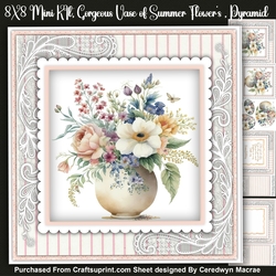 8x8 Mini Kit, Gorgeous Vase of Summer Flowers, Pyramid