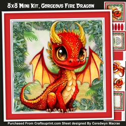 8x8 Mini Kit, Gorgeous Fire Dragon 
