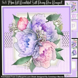8x8 Mini Kit, Beautiful Soft Peony Rose Bouquet
