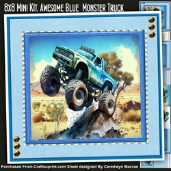 8x8 Mini Kit, Awesome  Blue Monster Truck