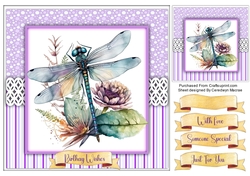 8x8 Quick Card Beautiful Dragonflys , 4