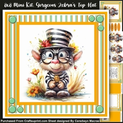 8x8 Mini Kit, Gorgeous Zebras Top Hat, Pyramid