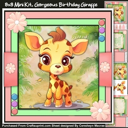 8x8 Mini Kit, Gorgeous Birthday Giraffe