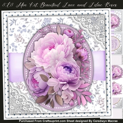 8x8 Mini Kit, Beautiful Lace and Lilac Roses