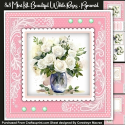 8x8 Mini Kit, Beautiful White Roses , Pyramid