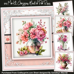 8x8 Mini Kit, Gorgeous Bowl Of Pink Roses