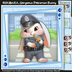 8x8 Mini Kit, Gorgeous Policeman Bunny