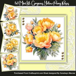 8x8 Mini Kit, Gorgeous Yellow Peony Roses
