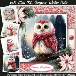 8x8 Mini Kit, Gorgeous Winter Owls