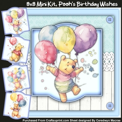 8x8 Mini Kit, Winnie Poohs Birthday Wishes