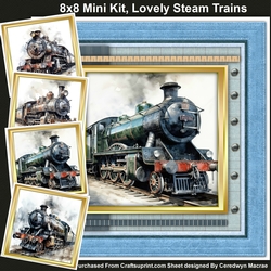 cup1217879_1398 - 8x8 Mini Kit, Lovely Steam Trains
