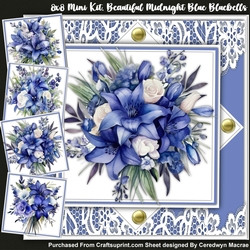 8x8 Mini Kit, Beautiful Midnight Blue Bluebells 
