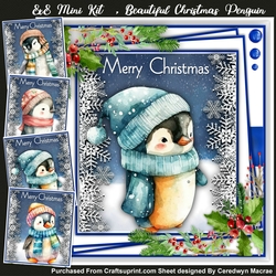 8x8 Mini Kit, Beautiful Christmas Penguin