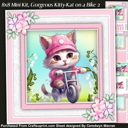 8x8 Mini Kit, Gorgeous Kitty-Kat on a Bike 2