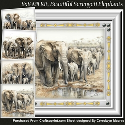 8x8 Mini Kit, Beautiful Serengeti Elephants 