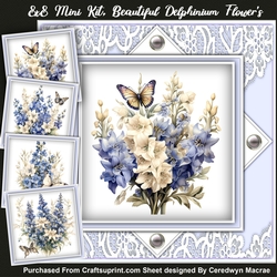 8x8 Mini Kit Beautiful Delphinium Flowers 