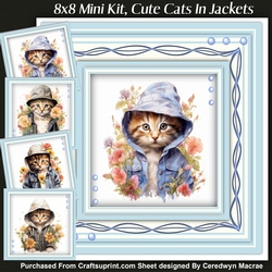 8x8 Mini Kit, Cute Cats in Jacket