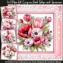8x8 Mini Kit, Gorgeous Pink Tulips and Anenomies