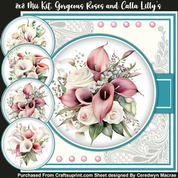 8x8 Mini Kit, Gorgeous Roses and Calla Lillys