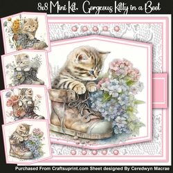 8x8 Mini Kit, Gorgeous Kitty in a Basket