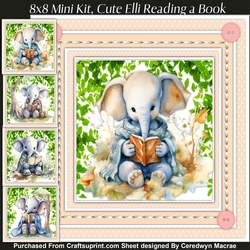 8x8 Mini Kit, Cute Elli Reading a Book