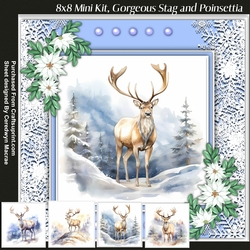 8x8 Mini Kit, Gorgeous Stag and Poinsettias