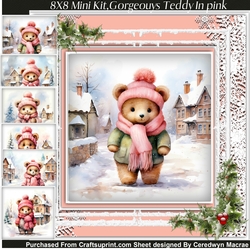 8x8 Mini Kit, Gorgeous Teddy in Pink
