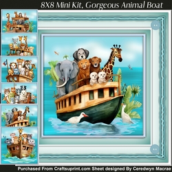 8x Mini Kit, Gorgeous Animal Boat