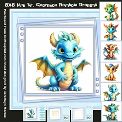 8x8 Mini Kit, Gorgeous Rainbow Dragons
